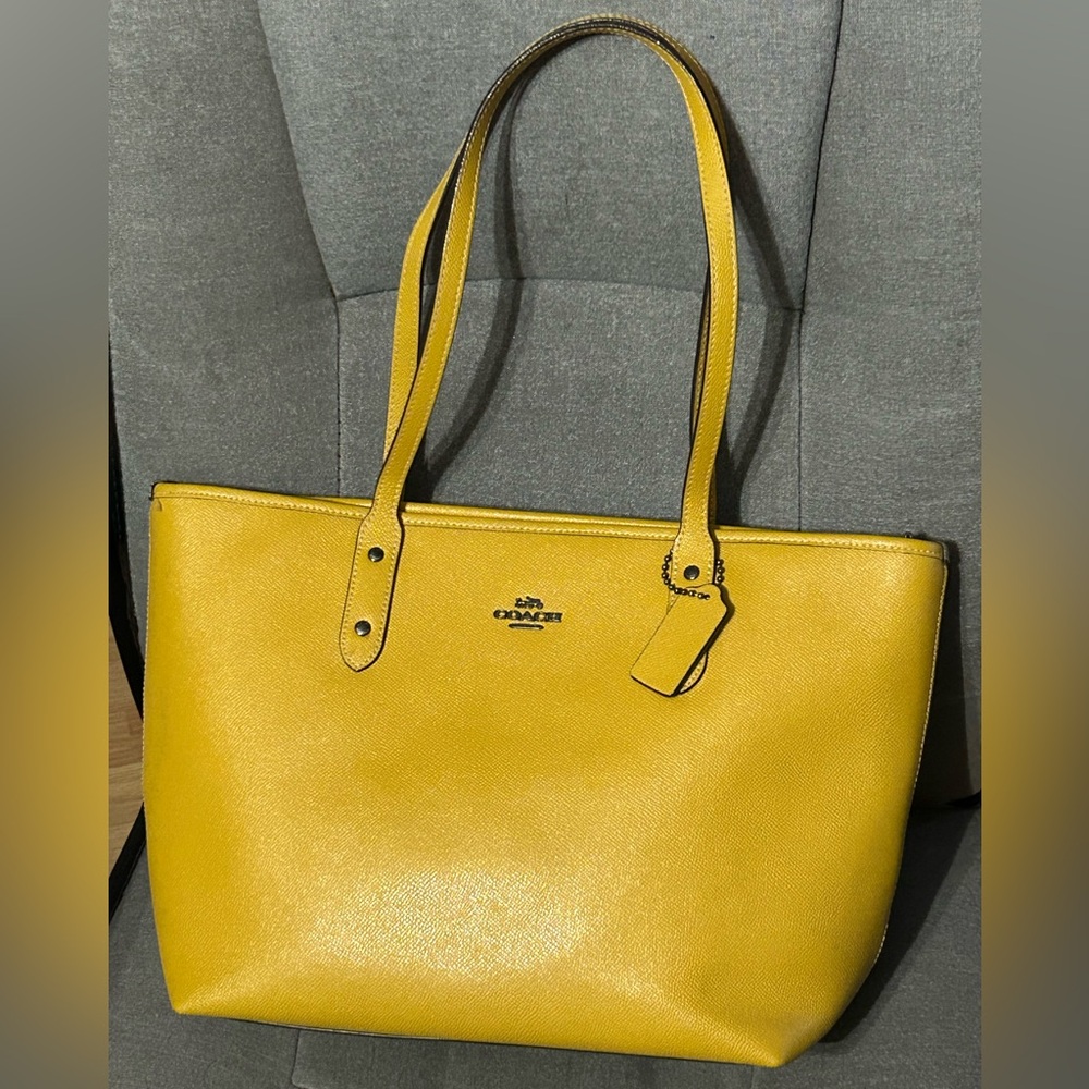 Coach Vibrant Yellow Leather Tote